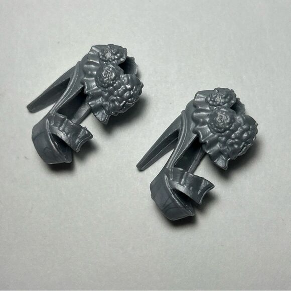 Rose Floral Ruffle Peek a Boo Platform Stiletto High Heels Genuine BARBIE Shoes - Picture 2 of 5